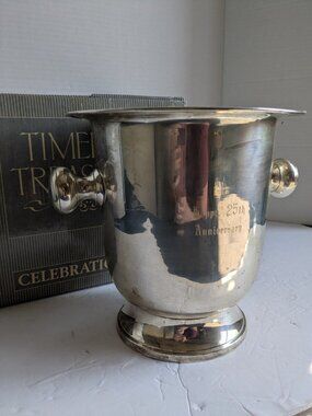 Vintage Hudsons Bay Company HBC Champagne Bucket EP Silver Plate Brass Box India